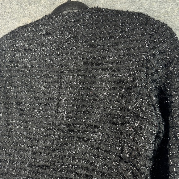 Vintage Anne Klein Black 80s 90s Metallic Embellished Wool Blend Blazer Size 10 - Picture 14 of 16